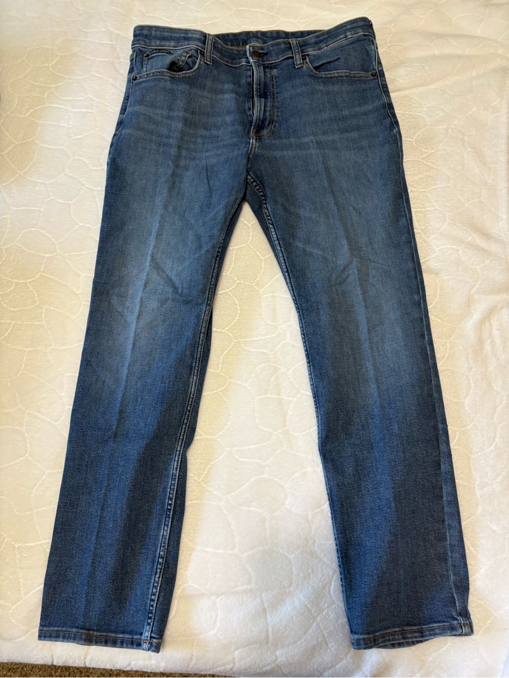 Calvin Klein Men's Slim Straight Dark Blue Denim Jeans